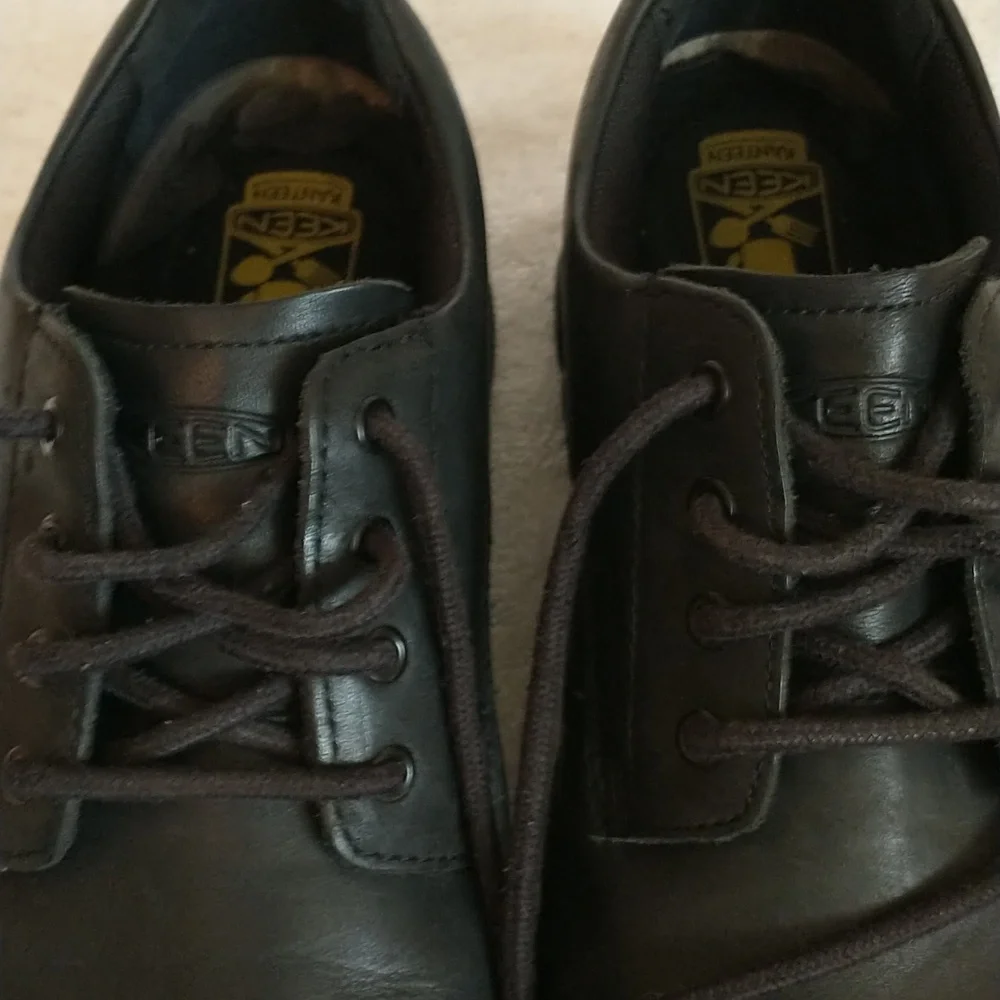 Keen‎ Leather Kanteen Oxford, Black, Size 8.5D, Work Shoes